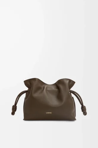 Mini Flamenco clutch in nappa calfskin Chocolate