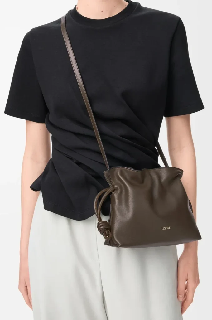 Mini Flamenco clutch in nappa calfskin Chocolate Mini Flamenco clutch in nappa calfskin Chocolate
