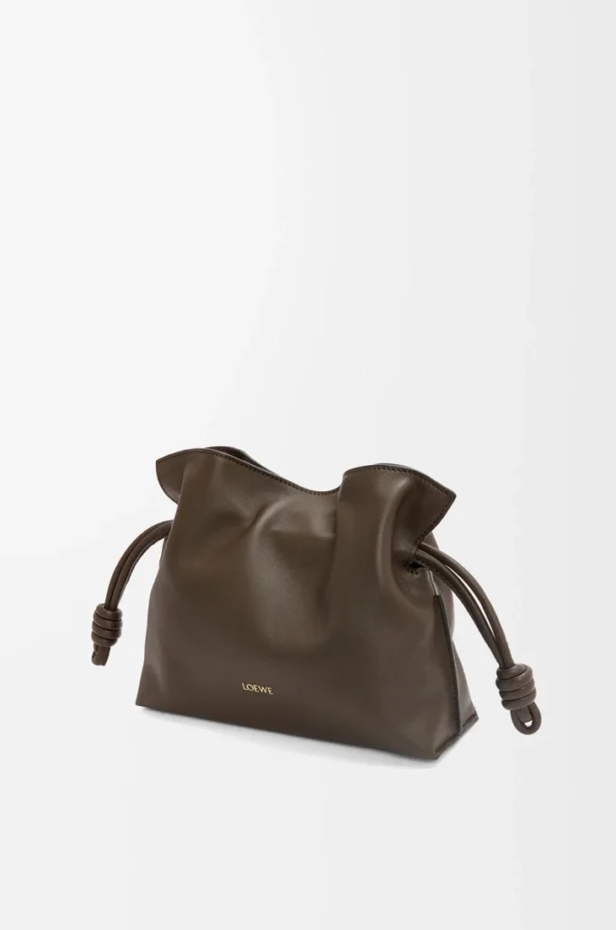 Mini Flamenco clutch in nappa calfskin Chocolate Mini Flamenco clutch in nappa calfskin Chocolate