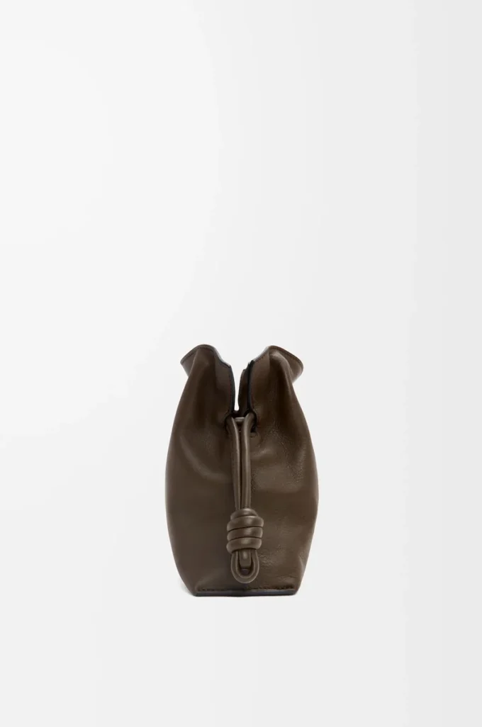 Mini Flamenco clutch in nappa calfskin Chocolate Mini Flamenco clutch in nappa calfskin Chocolate