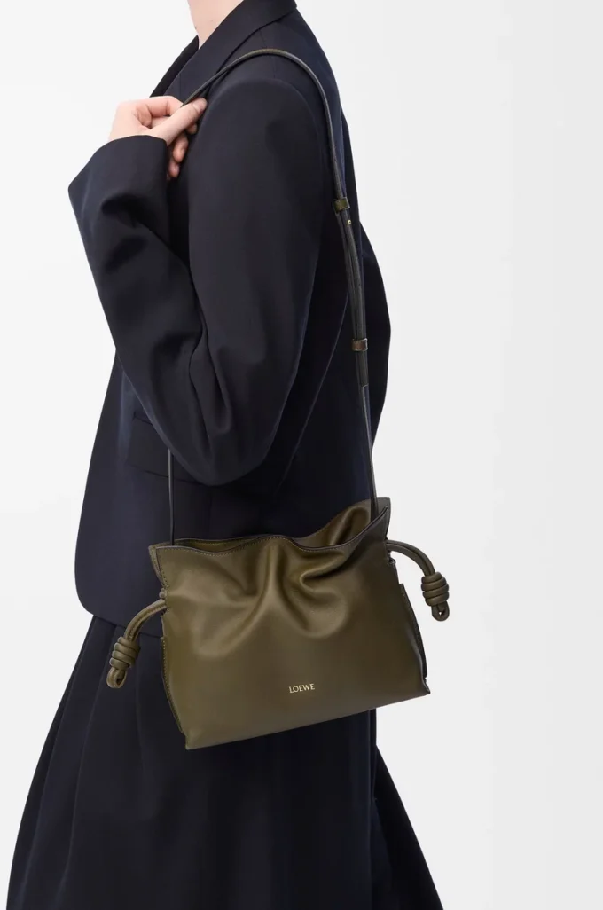 Mini Flamenco clutch in nappa calfskin Dark Khaki Mini Flamenco clutch in nappa calfskin Dark Khaki
