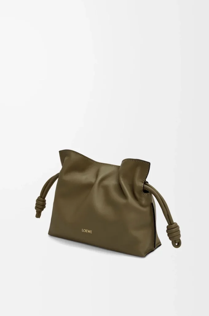 Mini Flamenco clutch in nappa calfskin Dark Khaki Mini Flamenco clutch in nappa calfskin Dark Khaki