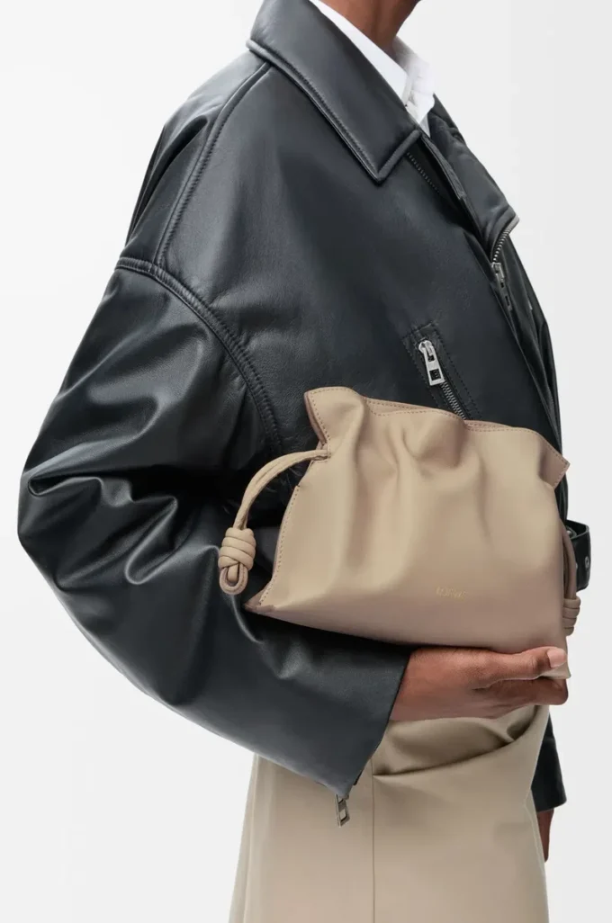 Mini Flamenco clutch in nappa calfskin Sand Mini Flamenco clutch in nappa calfskin Sand