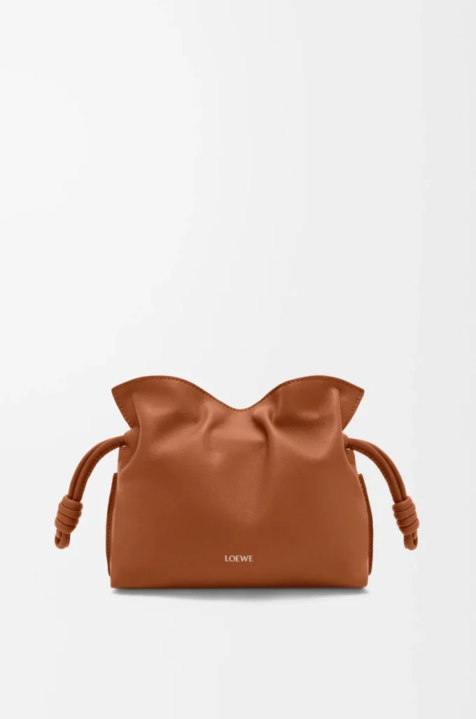 Mini Flamenco clutch in nappa calfskin Squirrel Mini Flamenco clutch in nappa calfskin Squirrel