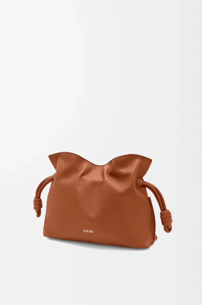 Mini Flamenco clutch in nappa calfskin Squirrel Mini Flamenco clutch in nappa calfskin Squirrel