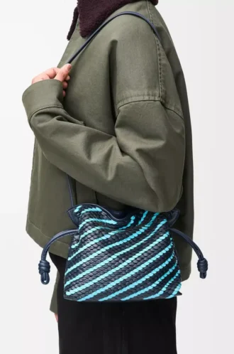 Mini Flamenco clutch in nappa lambskin Dark Ink/Sky Blue