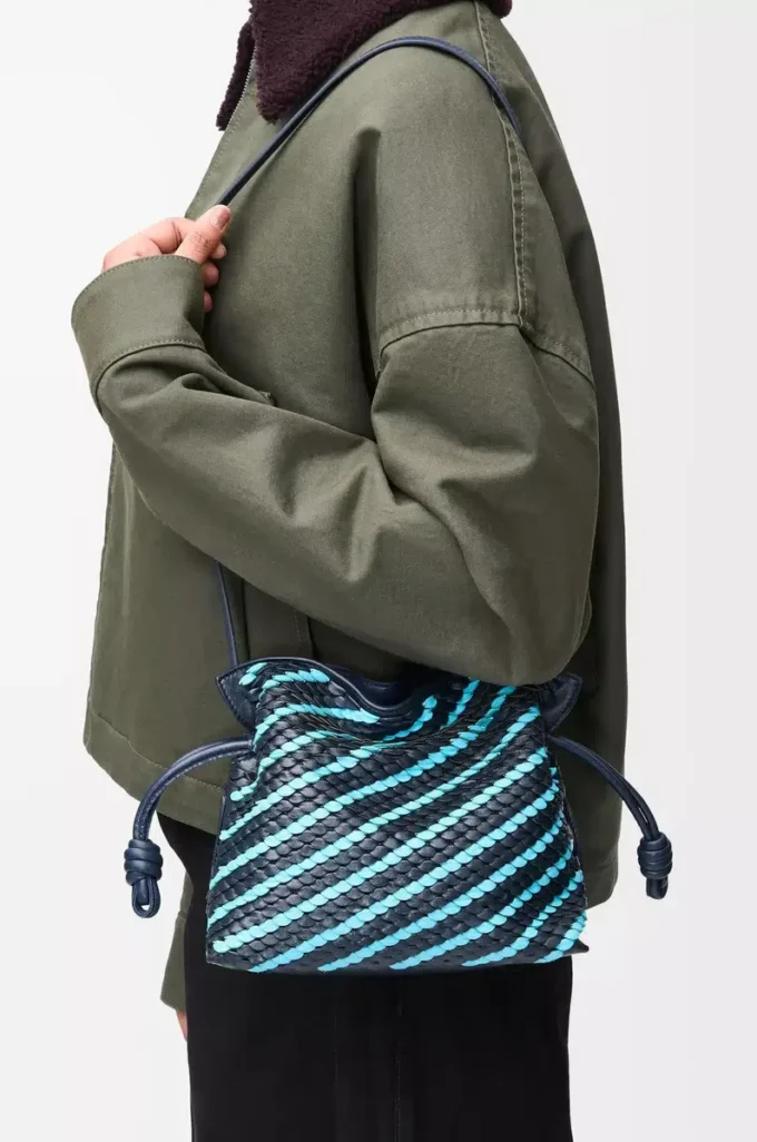 Mini Flamenco clutch in nappa lambskin Dark Ink/Sky Blue Mini Flamenco clutch in nappa lambskin Dark Ink/Sky Blue