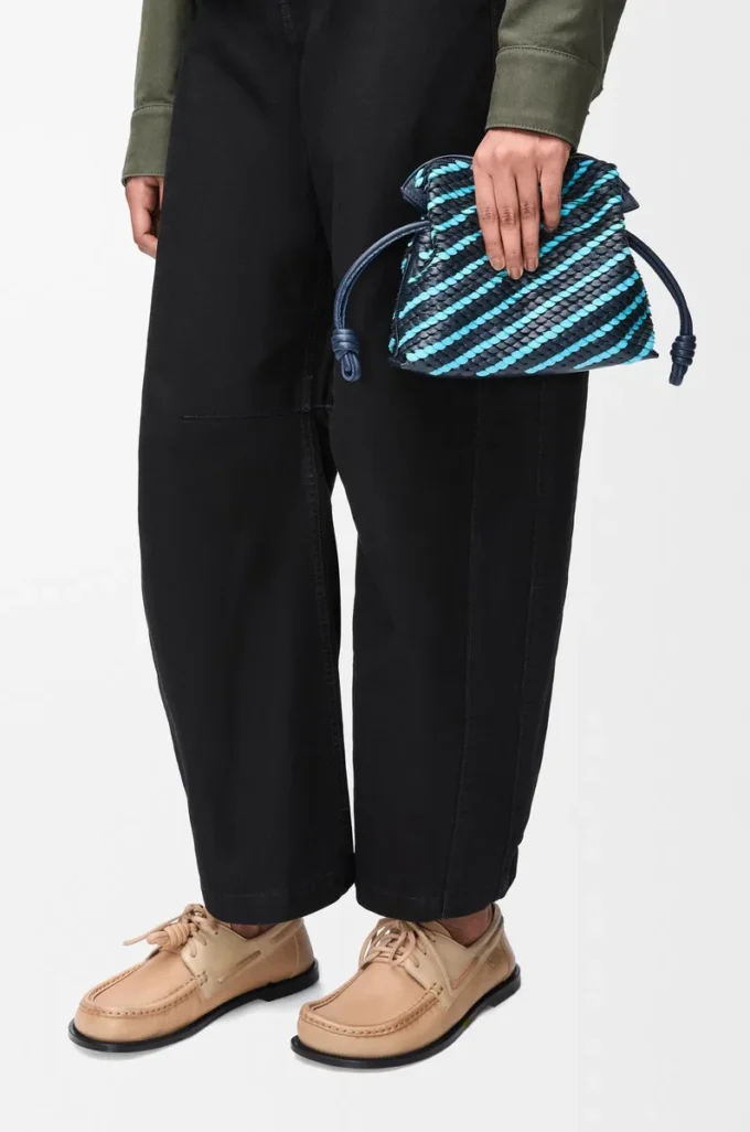 Mini Flamenco clutch in nappa lambskin Dark Ink/Sky Blue Mini Flamenco clutch in nappa lambskin Dark Ink/Sky Blue