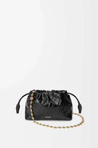 Mini Flamenco purse in eel Black