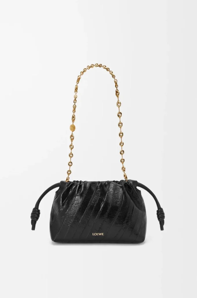 Mini Flamenco purse in eel Black Mini Flamenco purse in eel Black