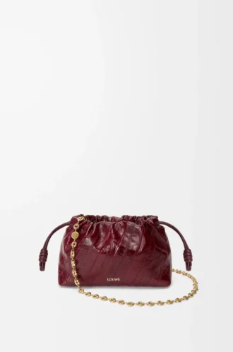 Mini Flamenco purse in eel Burgundy