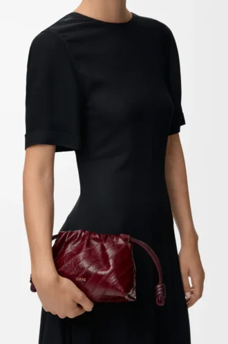 Mini Flamenco purse in eel Burgundy