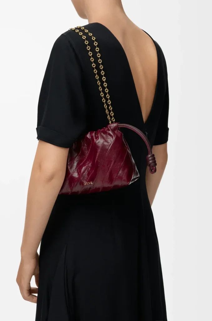 Mini Flamenco purse in eel Burgundy Mini Flamenco purse in eel Burgundy