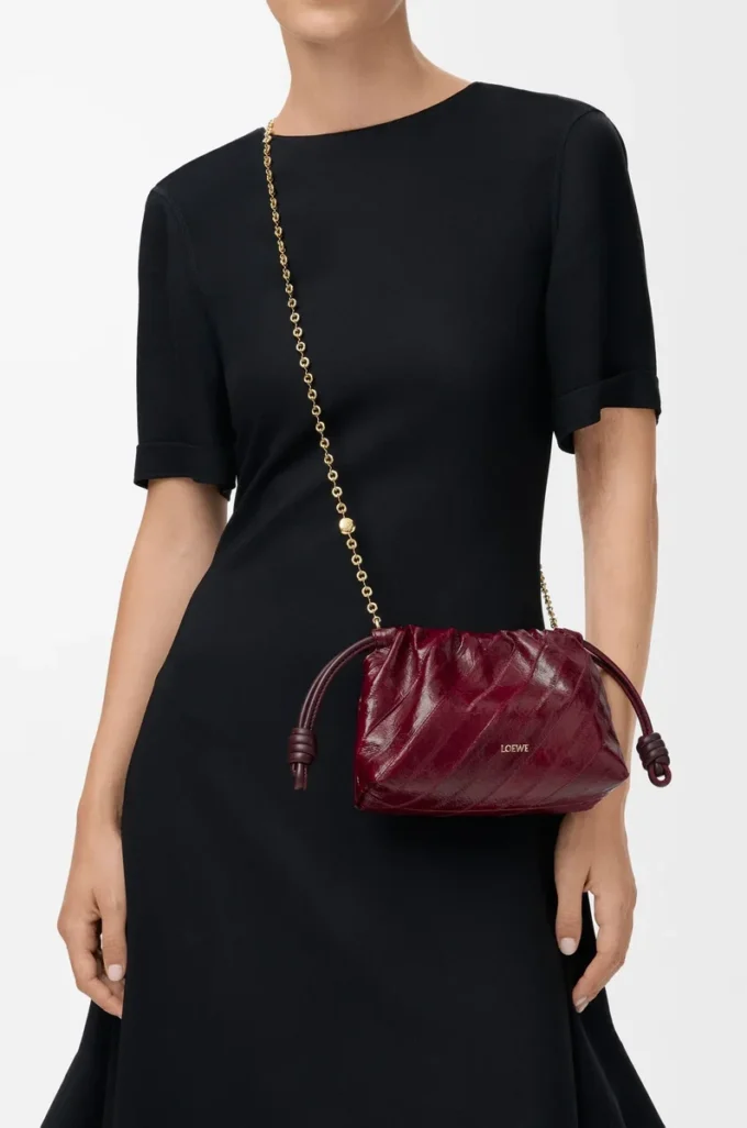 Mini Flamenco purse in eel Burgundy Mini Flamenco purse in eel Burgundy