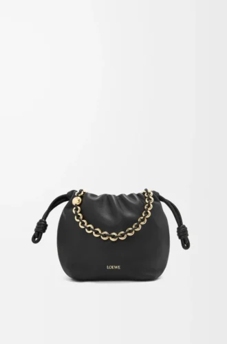 Mini Flamenco purse in mellow nappa lambskin Black