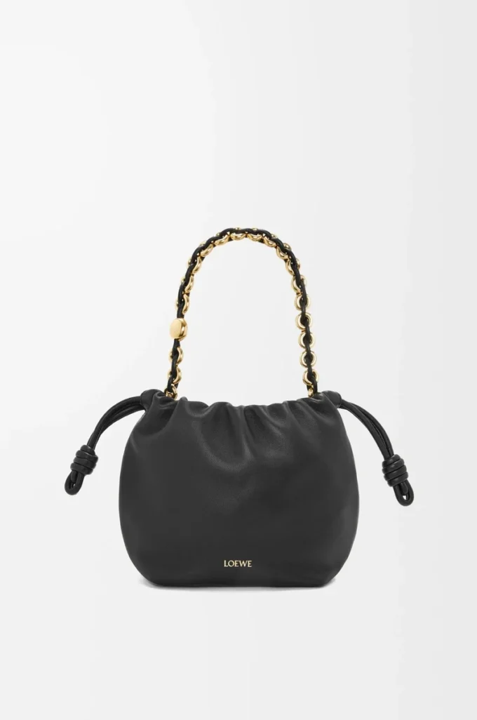Mini Flamenco purse in mellow nappa lambskin Black Mini Flamenco purse in mellow nappa lambskin Black