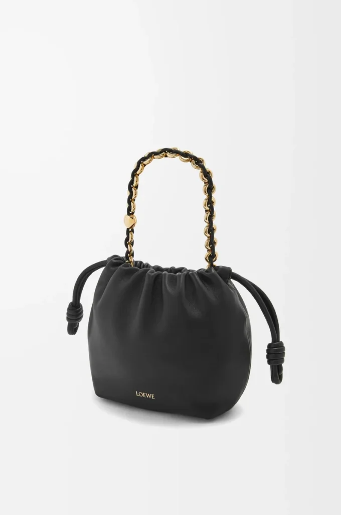 Mini Flamenco purse in mellow nappa lambskin Black Mini Flamenco purse in mellow nappa lambskin Black