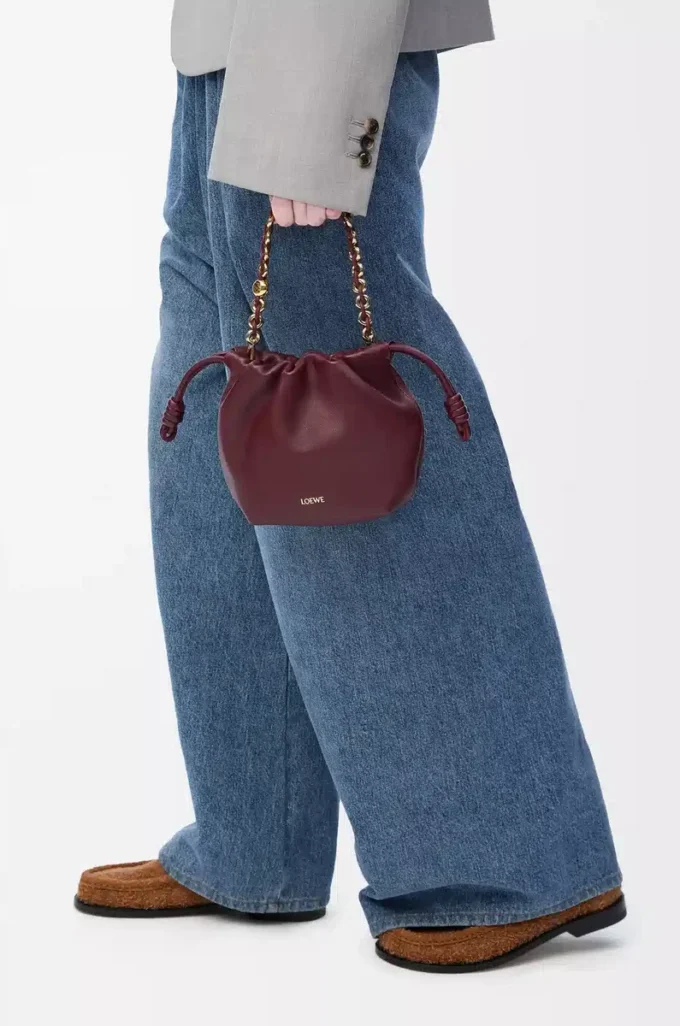 Mini Flamenco purse in mellow nappa lambskin Dark Burgundy Mini Flamenco purse in mellow nappa lambskin Dark Burgundy