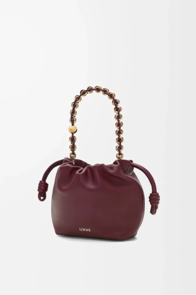 Mini Flamenco purse in mellow nappa lambskin Dark Burgundy Mini Flamenco purse in mellow nappa lambskin Dark Burgundy