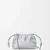 Mini Flamenco purse in moiré printed calfskin Silver