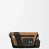 Mini Flex messenger in canvas and suede Black/Dark Gold Mini Flex messenger in canvas and suede Black/Dark Gold