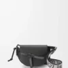 Mini Gate Dual bag in soft calfskin and jacquard Black