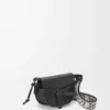Mini Gate Dual bag in soft calfskin and jacquard Black