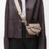 Mini Gate Dual bag in soft calfskin and jacquard Sand