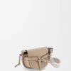 Mini Gate Dual bag in soft calfskin and jacquard Sand