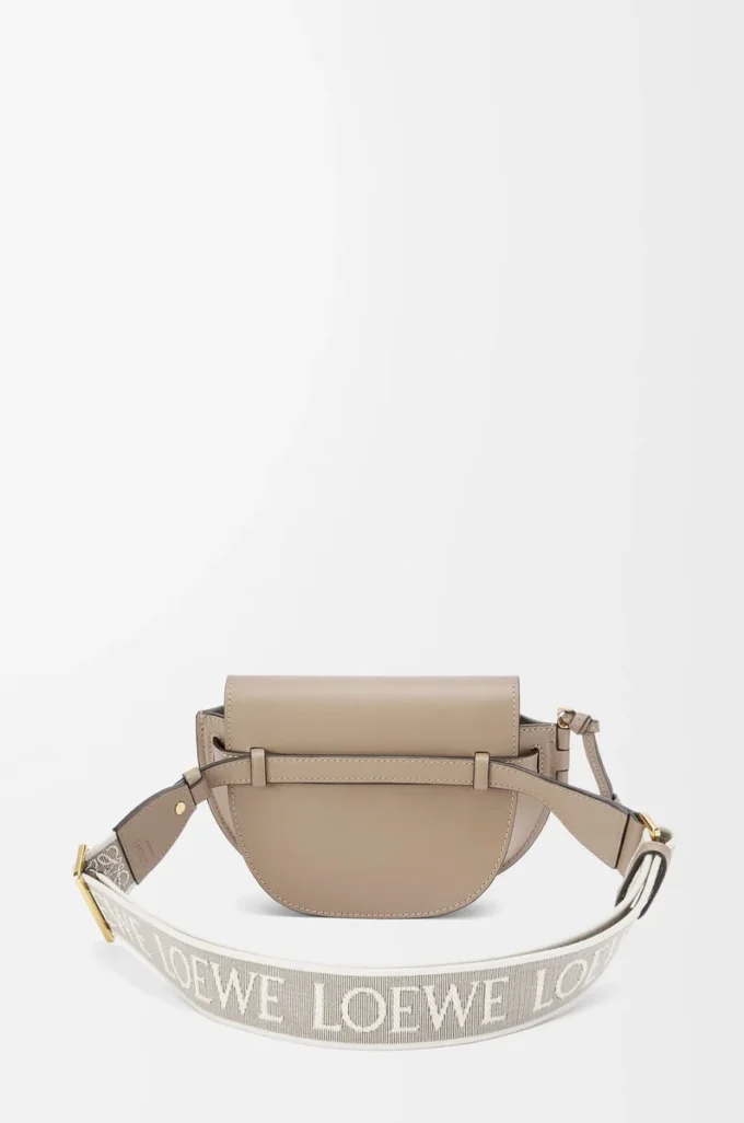 Mini Gate Dual bag in soft calfskin and jacquard Sand