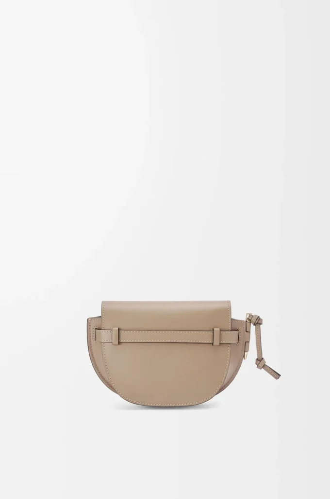 Mini Gate Dual bag in soft calfskin and jacquard Sand