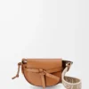 Mini Gate Dual bag in soft calfskin and jacquard Tan Mini Gate Dual bag in soft calfskin and jacquard Tan