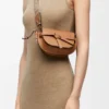 Mini Gate Dual bag in soft calfskin and jacquard Tan Mini Gate Dual bag in soft calfskin and jacquard Tan