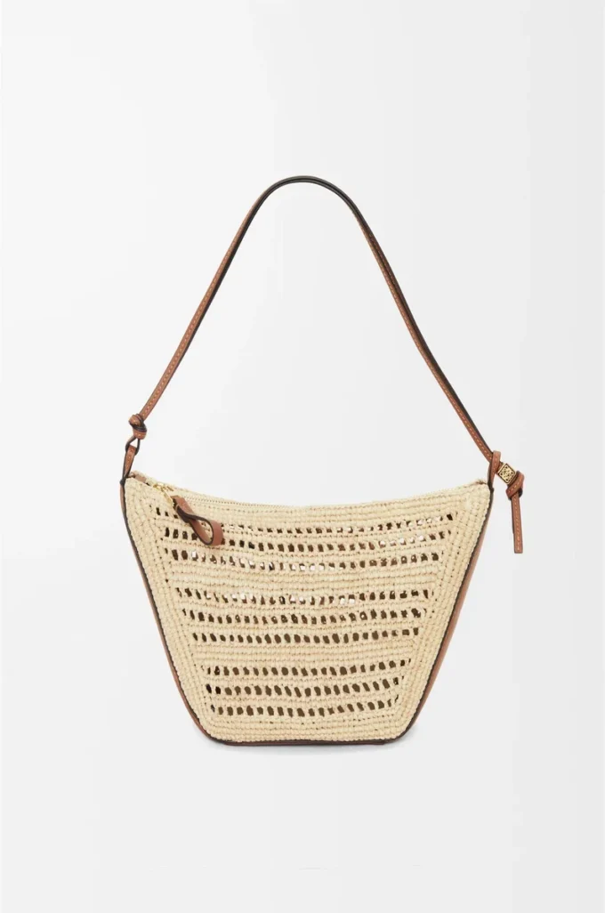 Mini Hammock Hobo in raffia and calfskin Tan/Natural Mini Hammock Hobo in raffia and calfskin Tan/Natural