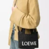 Mini LOEWE Font tote in raffia Black Mini LOEWE Font tote in raffia Black