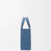 Mini LOEWE Font tote in raffia Light Blue