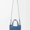 Mini LOEWE Font tote in raffia Light Blue
