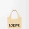 Mini LOEWE Font tote in raffia Natural Mini LOEWE Font tote in raffia Natural