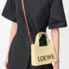 Mini LOEWE Font tote in raffia Natural Mini LOEWE Font tote in raffia Natural