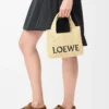 Mini LOEWE Font tote in raffia Natural Mini LOEWE Font tote in raffia Natural