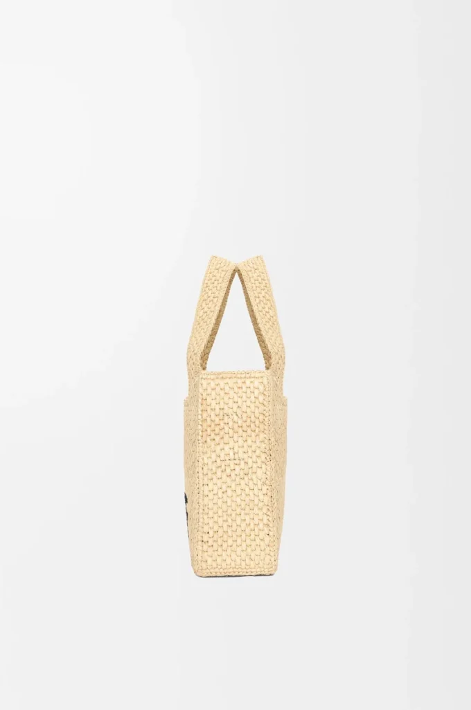 Mini LOEWE Font tote in raffia Natural Mini LOEWE Font tote in raffia Natural