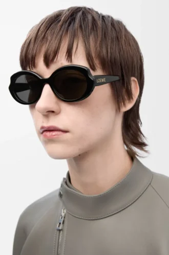 Mini Oval Slim sunglasses Black