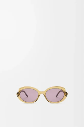 Mini Oval Slim sunglasses Transparent Olive