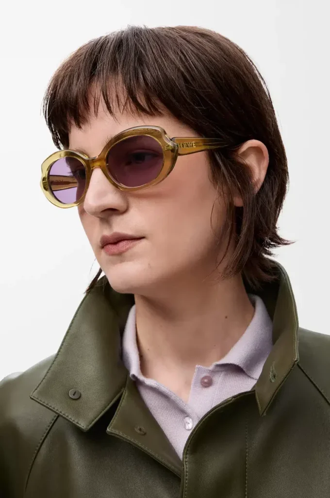 Mini Oval Slim sunglasses Transparent Olive Mini Oval Slim sunglasses Transparent Olive