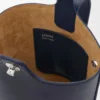 Mini Pebble bucket in smooth calfskin Abyss Blue