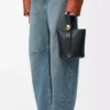 Mini Pebble bucket in smooth calfskin Black