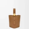 Mini Pebble bucket in smooth calfskin Oak