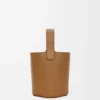 Mini Pebble bucket in smooth calfskin Oak