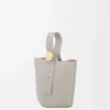Mini Pebble bucket in smooth calfskin Shell Grey Mini Pebble bucket in smooth calfskin Shell Grey