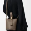 Mini Pebble bucket in soft grained calfskin Taupe Mini Pebble bucket in soft grained calfskin Taupe